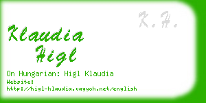 klaudia higl business card